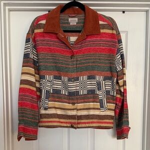 Brixton Multicolor Striped Jacket with Corduroy Collar